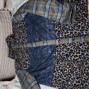 Logo Lavish Mix Media Snap front jacket